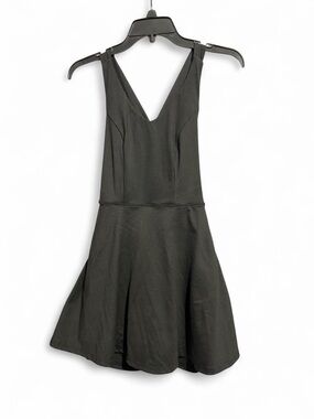 Women's Black V-Neck Fit & Flare active Dress